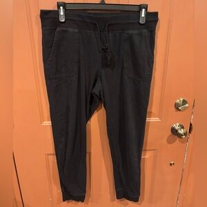 Reebok Women’s Black Elastic Waist Jogger Pants Polyester Blend Size XL